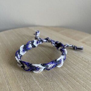 Kavya Woven Friendship Bracelet OS Purple White Women Cotton Tie Anklet